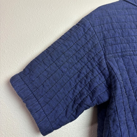 Rachel Comey Quilted Linen Jacket Coat Kimono Oversized Navy Blue 4 Quiet Luxury - Picture 14 of 16